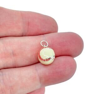 Estate Sterling Silver 925 Baseball Charm Pendant